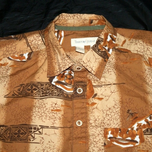 Territory Ahead Mens Short Sleeve Button Front Shi - Picture 2 of 5